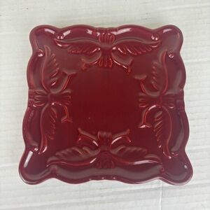 California Pottery square decorative trivet in red